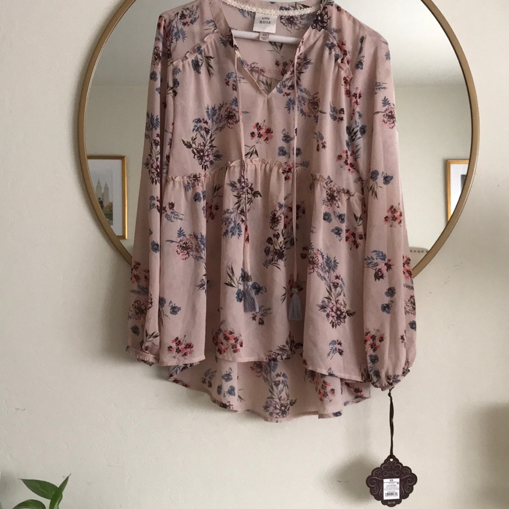 Knox Rose pink floral blouse